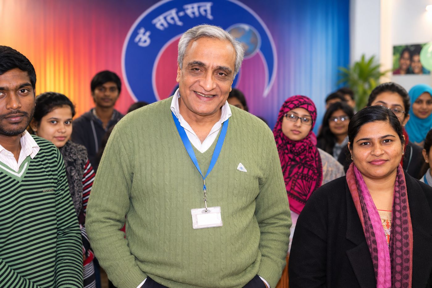 Dr. Desai with students and young professionals